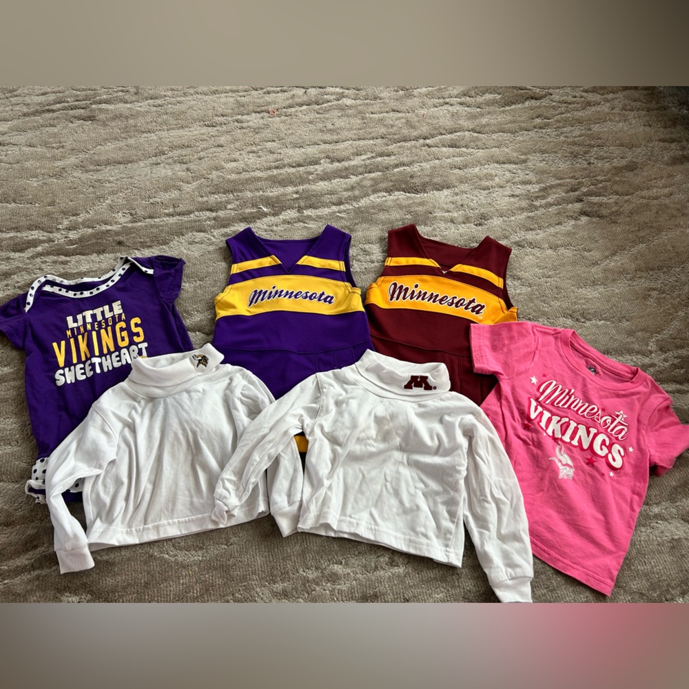 Minnesota Kids Shirts - Purple, White, Pink